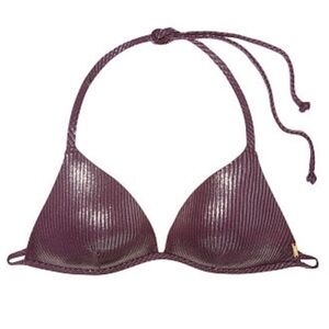 PINK Victoria's Secret burgundy sparkly bikini top